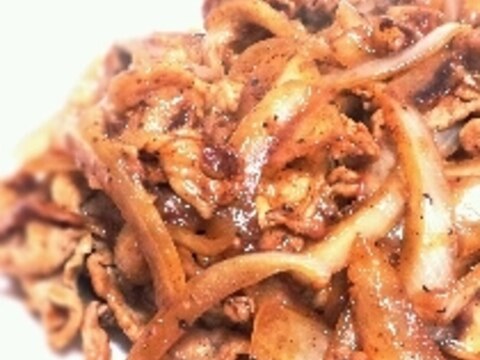 焼き肉のたれで簡単！豚と玉ねぎのしょうがやき☆